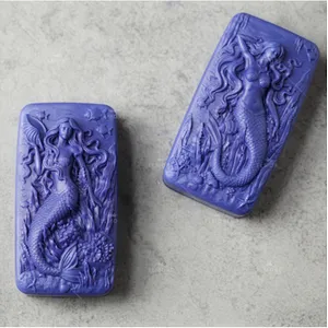 Mermaid Silica gel Soap Molds handmade 2 styles Classic Mermaids Mould aroma stone molds