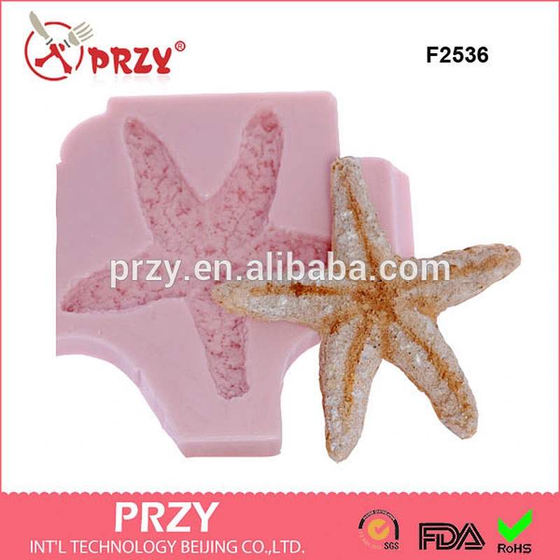 F2534 Star Fish Silicone Mold Flexible Food Safe Fondant Gumpaste Chocolate Sugar Mold Resin Polymer