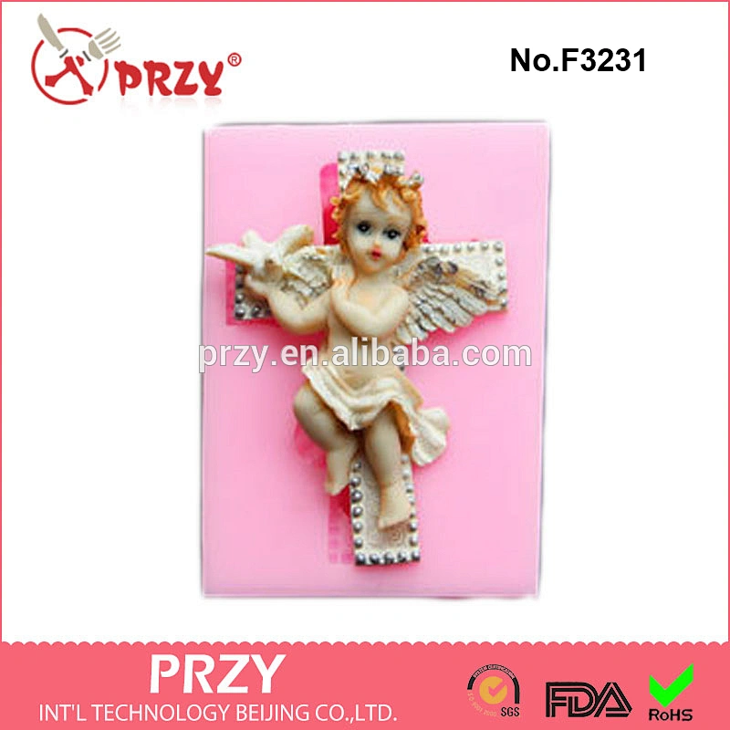 F3231 Hand-carved angel fondant mold cake baking tools angel silicone fondant mold