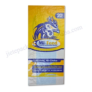 Accept custom 20kg polypropylene pp woven plastic feed packaging bag