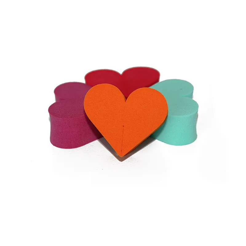 Wholesale heart shape cosmetics sponge puff latex free makeup sponge