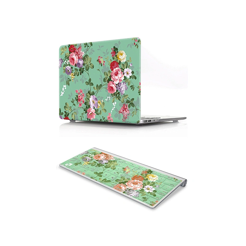 2 In 1 Beautiful Flower adore hard Case and Keyboard Cover mac air 13 inch case beautiful long cases plastic protective case 17
