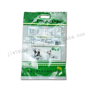China supplier wholesale 5kg plastic pe rice bag with plastic handle