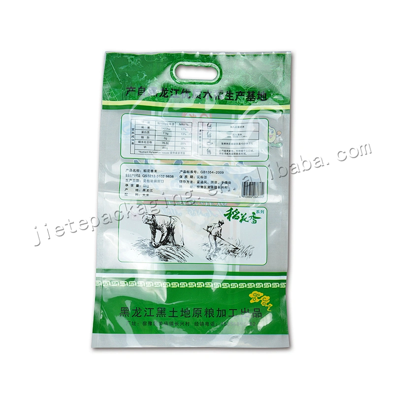 China supplier wholesale 5kg plastic pe rice bag with plastic handle