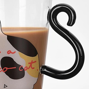 new item 2019 400ml lovely cat design cup cat glass cup cat cup mug