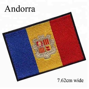 Aliexpress online shopping factory price Andorra flag patch embroidered badges