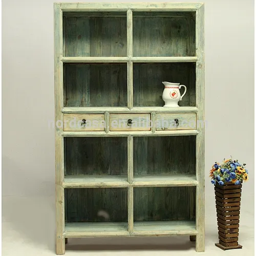 Antique recycle solid wood furniture bookcase furniture bookshelf