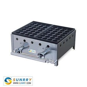 Gas floortype fish ball machine 3-plate takoyaki grill maker with staenless steel body (SUNRRY SY-FB64C)