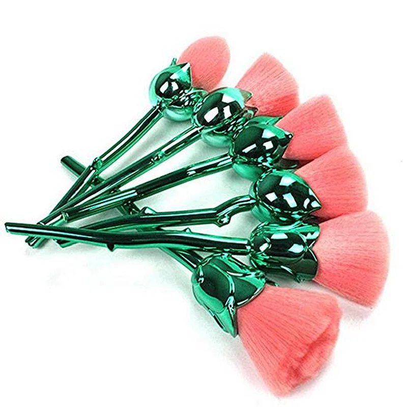 Eyeshadow Blush Set Face Foundation Powder Makeup Brushes 6pcs Rose Flower Makeup Brush set
