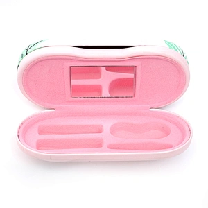 Fashion custom design dual spectacle hard case with contact lens and mirror inside