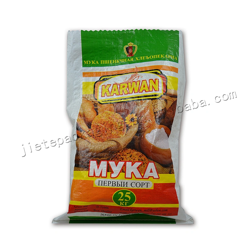 Top Sale design printing laminated pp woven flour pack bag 25kg