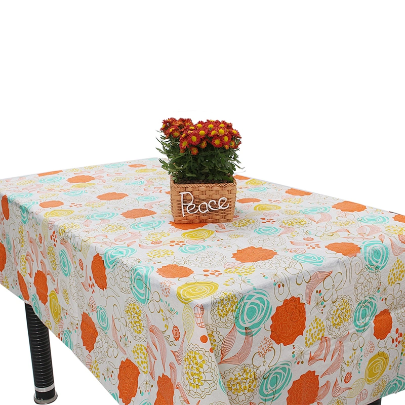 Custom Printed PE Coloring Christmas ordinary friendly Tablecloths With Flannel Back