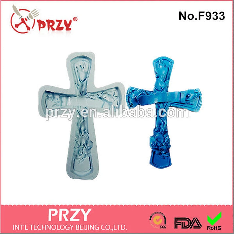 Model F933 China supply cross shape silicone mold for cake decoration