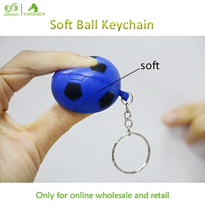 Blue soft PU football key chain, football fans wallet mobile pendant, fashion looks nice and elastic in stock.