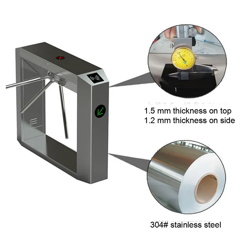 High quality stainless steel access control drop arm vertical tripod turnstile
