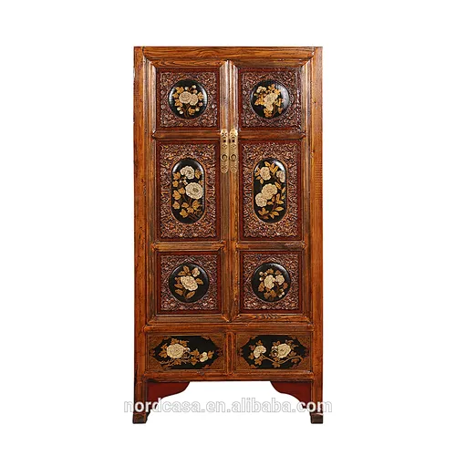 Chinese antique cabinet antique painted carved furniture