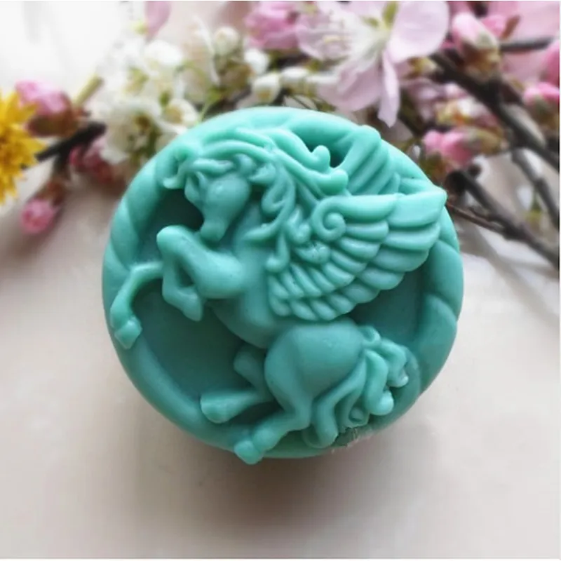 Pegasus pattern Soap molds Fly horse aroma stone mould clay plaster mold