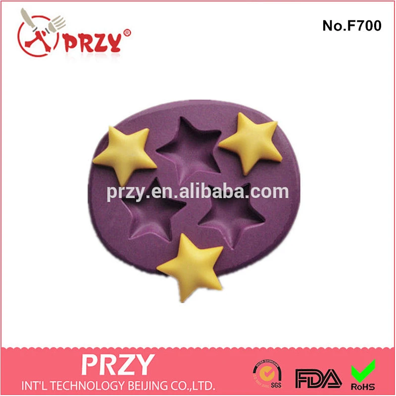 F700 Food Grade star Baking Cake Heat Resistant Chocolate Candy DIY star Fondant Silicone Mold