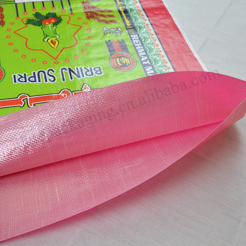 100% virgin plastic 25kg pp woven basmati rice packaging bag export Pakistan