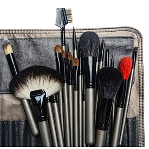 26pcs makeup brushes set cosmetic foundation powder eyeliner eyebrow brush tools with leather case