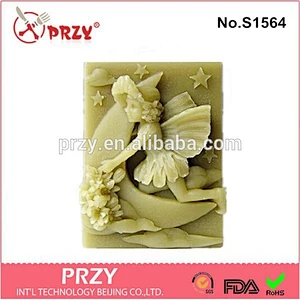 Angel on moon soap silicone mold