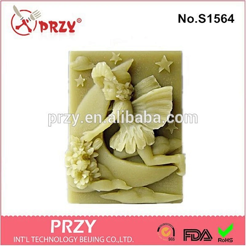 Angel on moon soap silicone mold