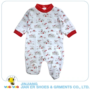 Custom printed design comfortable baby boy winter long sleeve romper