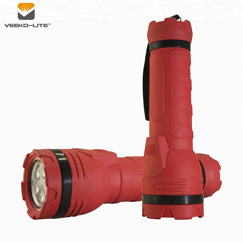 50 lumens Rubber LED Flashlight Red Fashion 2018 2D Torch