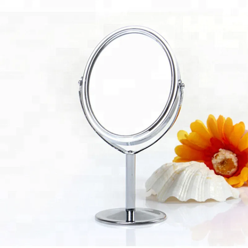 2018 Professional Cosmetic Mirror Double Sided 3X Magnifying Oval Free Standing Small Makeup Mirror
