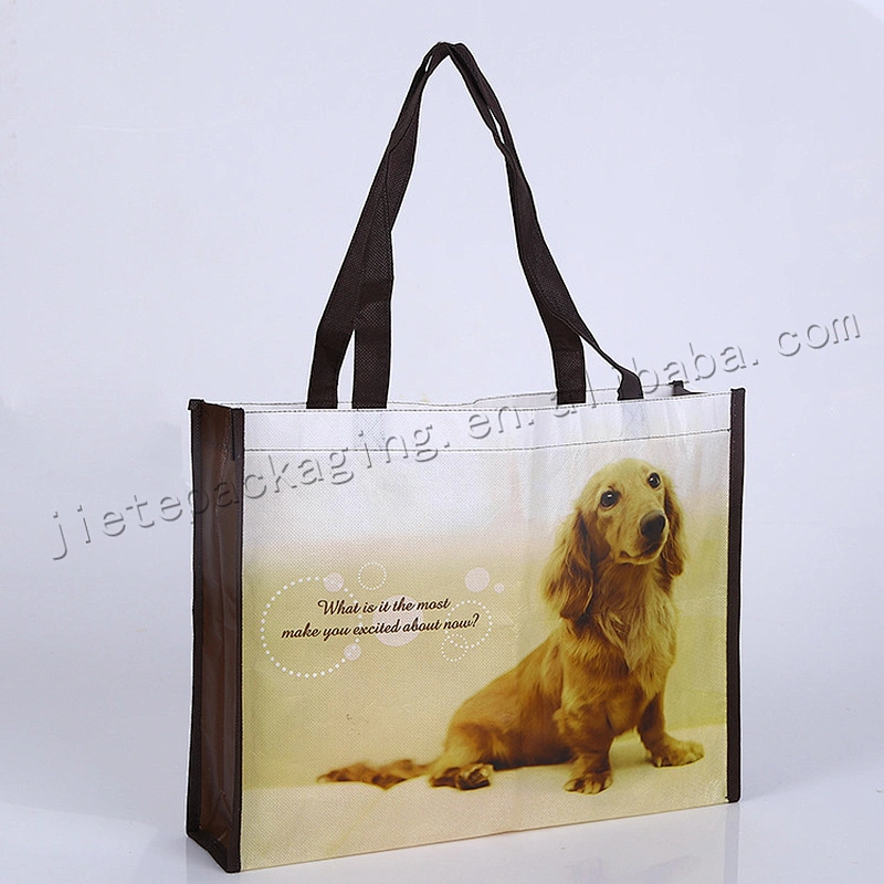 Cheap reusable stand up bopp laminated pp non woven shopping bag for market