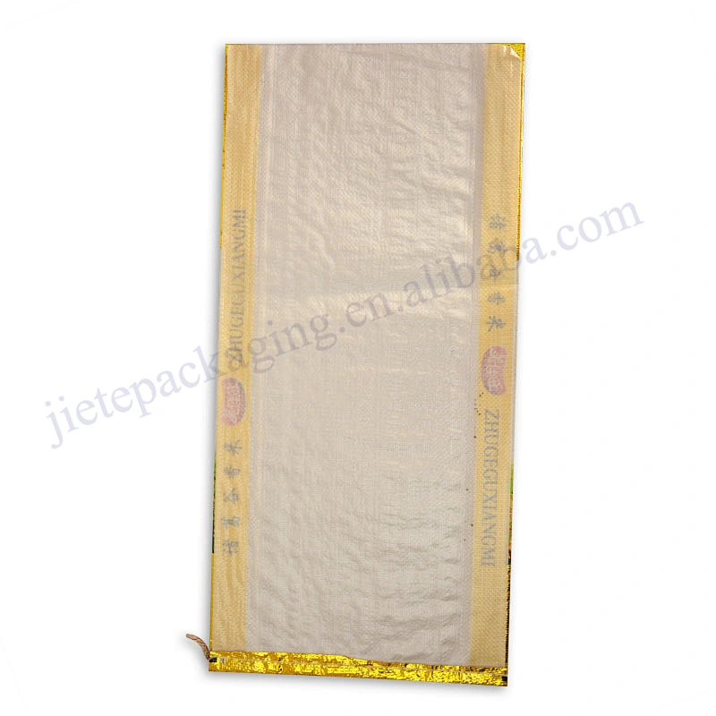 Customized bopp laminated gold printing pp woven rice bag