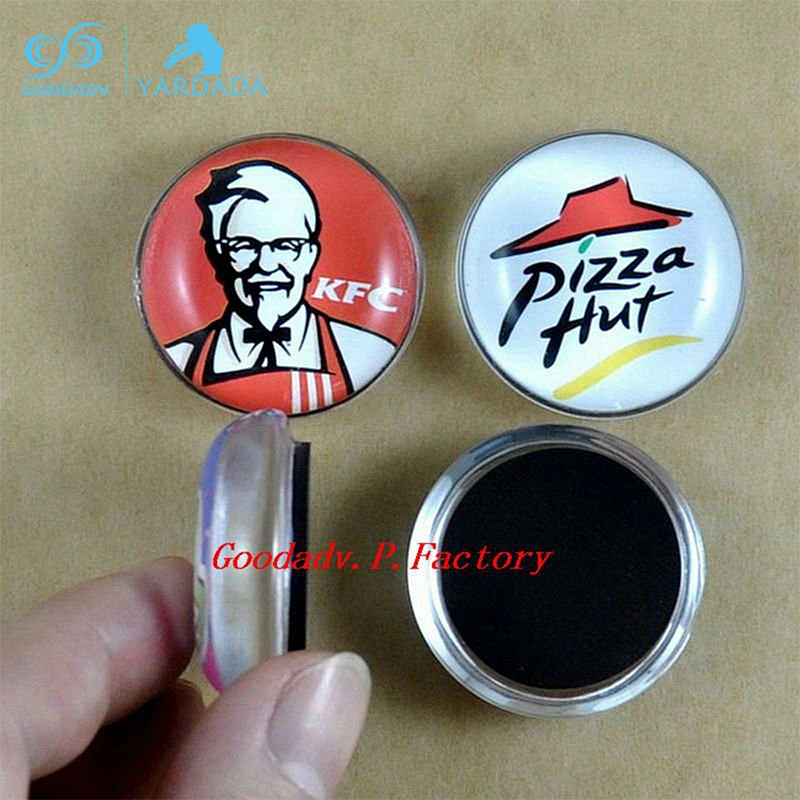New arrival round PIZZA crystal fridge magnet