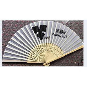 Custom Summer Promotional Gift Portable Custom Printed Folding Logo Bamboo Hand Fan