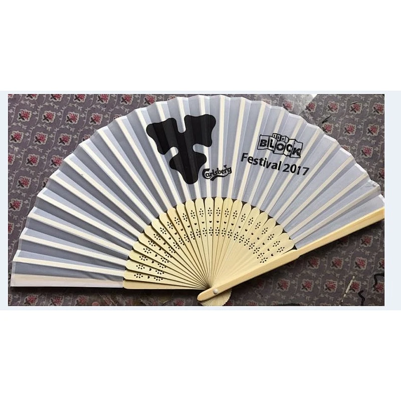 Custom Summer Promotional Gift Portable Custom Printed Folding Logo Bamboo Hand Fan