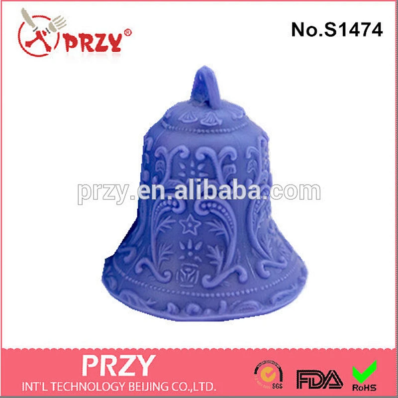 2016 newest christmas bell 3d soap mold silicone S1474