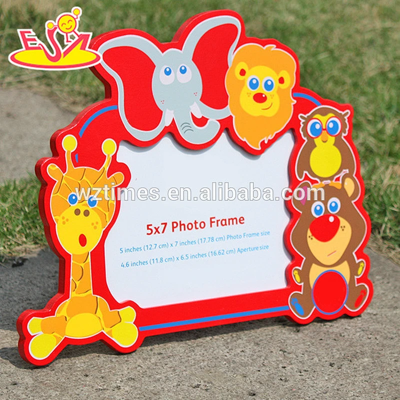 Wholesale household lovely animals shape wooden photo frame for children W09A039