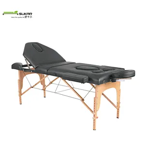 Hot sell Wooden ceragem folding thai massage bed Salon Furniture With high density foam for Pregnant woman