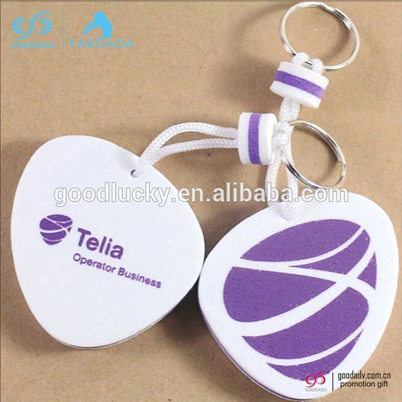 High quality cheap promotion advertising key chain custom floating key ring