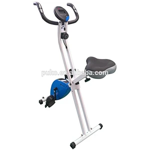 Red folding x magnetic exercise bike for household use