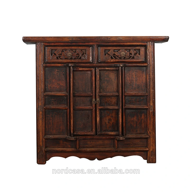 China oriental sideboard with distressed rustic finish traditional vintage furniture