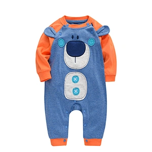 Animal Bear Pattern Design Baby Boy Romper Long Sleeve Newborn Clothing Cotton Jumpsuit