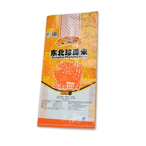 Custom color printing woven bag for rice flour and beans packaging