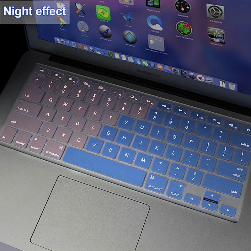 custom glow in the dark keyboard cover backlight silicone keyboard skin china factory