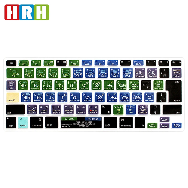 serato dj functional keyboard protector shortcut keyboard cover For macbook pro keyboard Silicone Skin