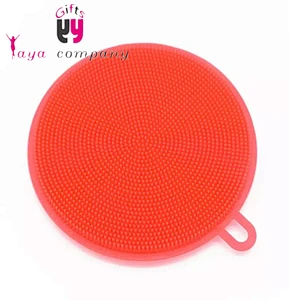 Oval shaped Soft food grade silicone cleaning dish brush