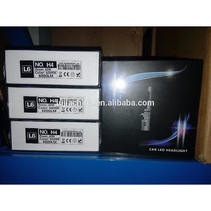 H4 led headlight best selling car conversation kit L6 mini ballast 6000lm 4000k 5000k 6000K H7 H11 9005 9012 available better t5