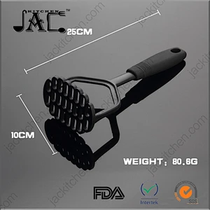 Professional Kitchen Utensils Nylon Potato Masher with Black Handle