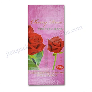 Pakistan Bopp laminated plastic rice bag in bulk packing,wholesale pp woven 25kg rice bag