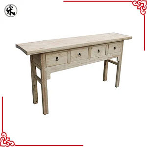 chinese antique reclaimed solid wood kitchen table, pine furniture for stores use
