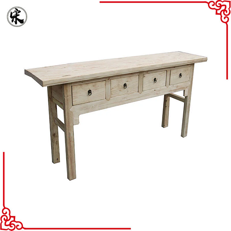 chinese antique reclaimed solid wood kitchen table, pine furniture for stores use